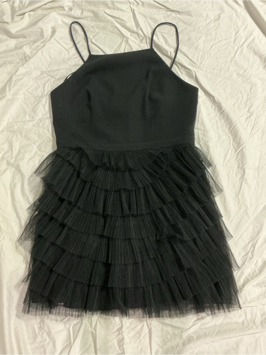 BCBGMaxAzria Dresses & Skirts - BCBGMaxAzria Black Tiered Tulle Mini Dress